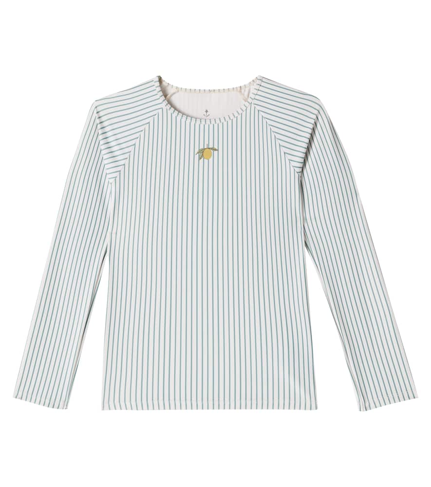 Konges Slojd Aster Bengal Stripe Swim Top In White