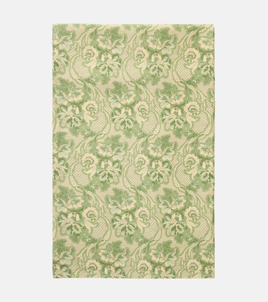 Iris floral printed linen tablecloth