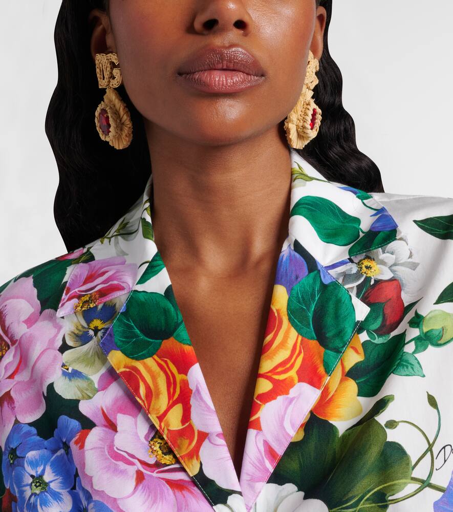 Dolce & Gabbana Logo Crystal-embellished Clip-on Earrings In Gold