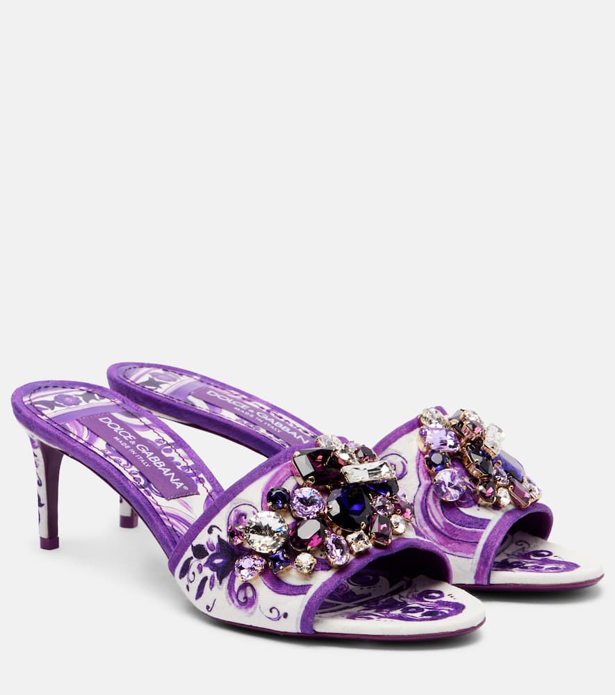 Dolce & Gabbana Majolica 60 Mules In Purple