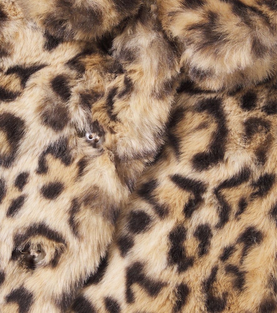 Bonpoint Baby Leopard-print Faux Fur Quilted Coat In Brown