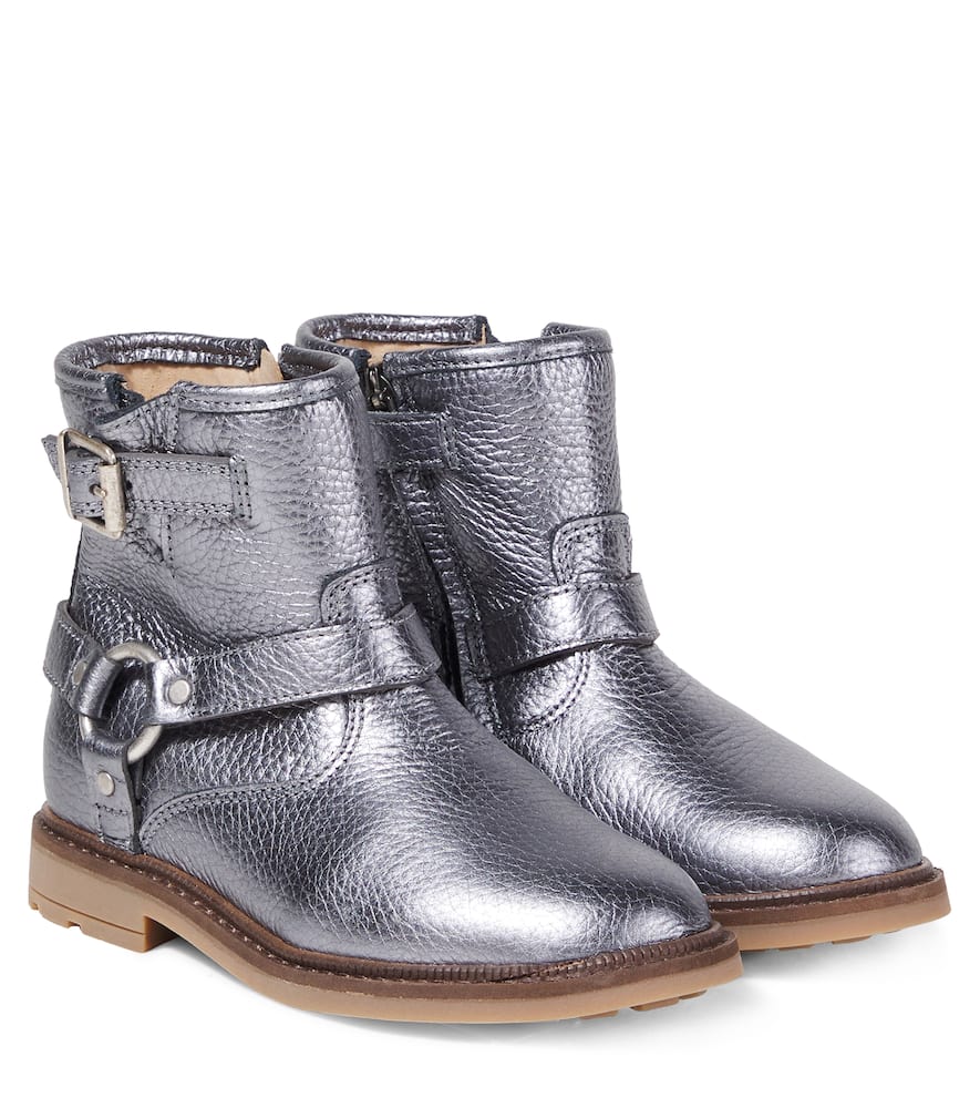 Pom D'api Ankle Boots Sister Austin Aus Leder In Silver