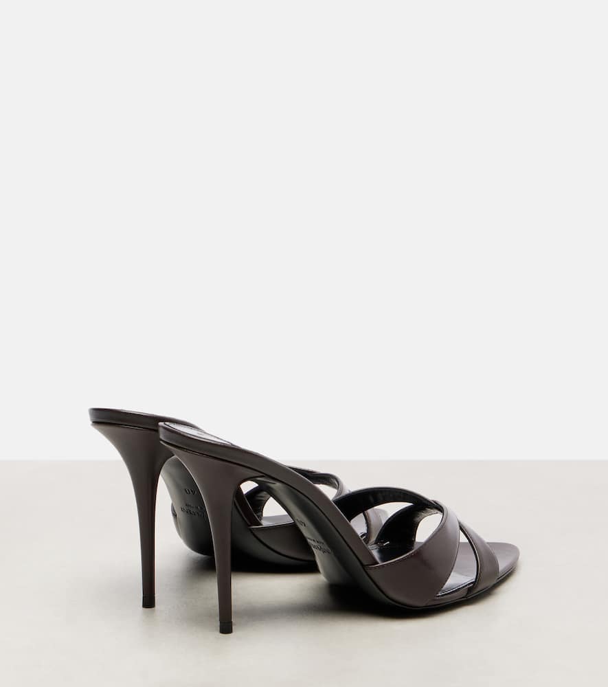 Saint Laurent Kirat 95 Leather Sandals In Black