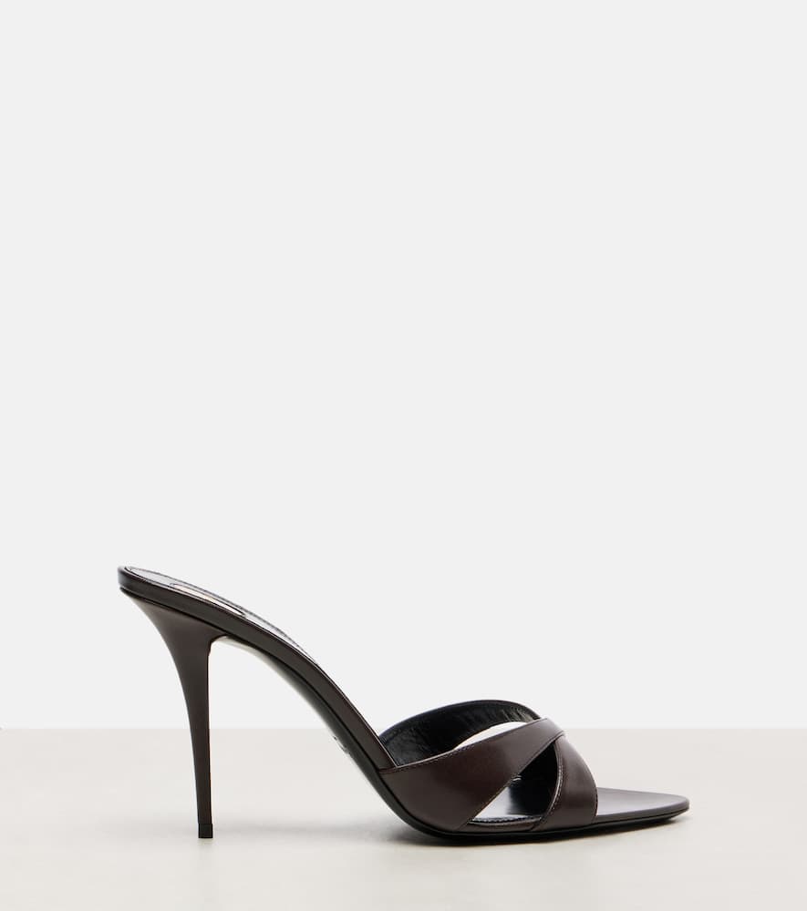 Saint Laurent Kirat 95 Leather Sandals In Black