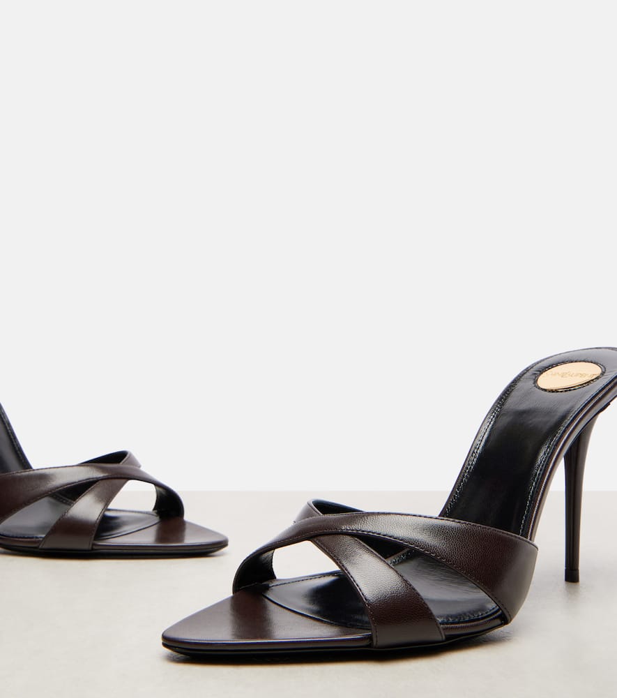 Saint Laurent Kirat 95 Leather Sandals In Black