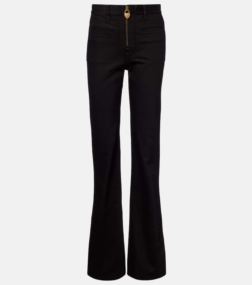 Chloé Cotton Trousers With Front Zip In Black
