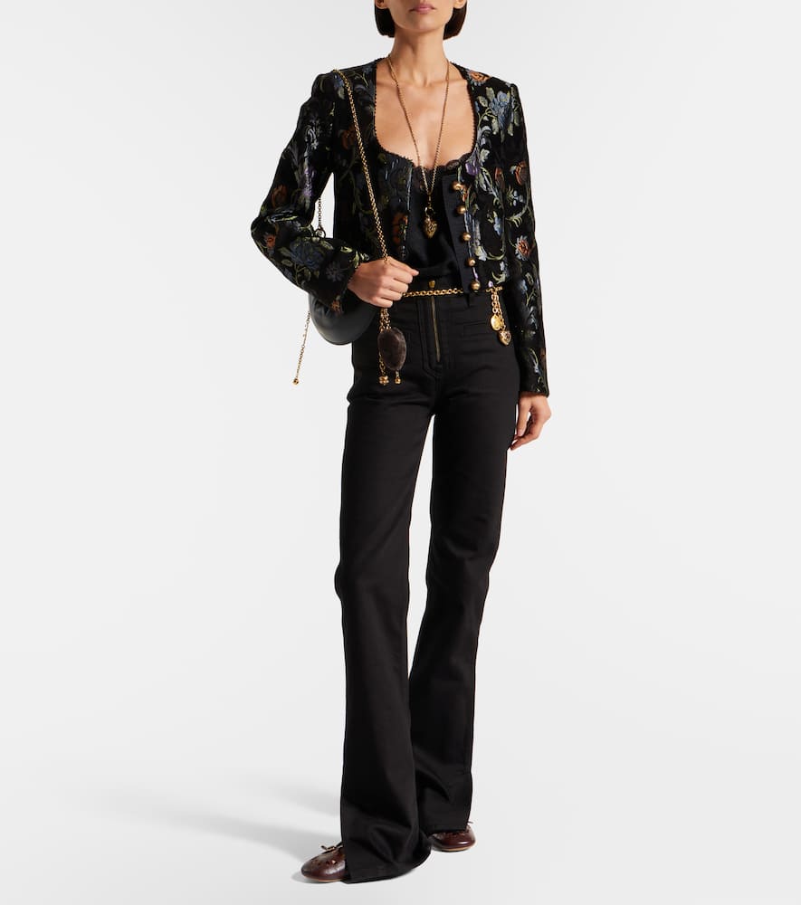 Chloé Cotton Trousers With Front Zip In Black