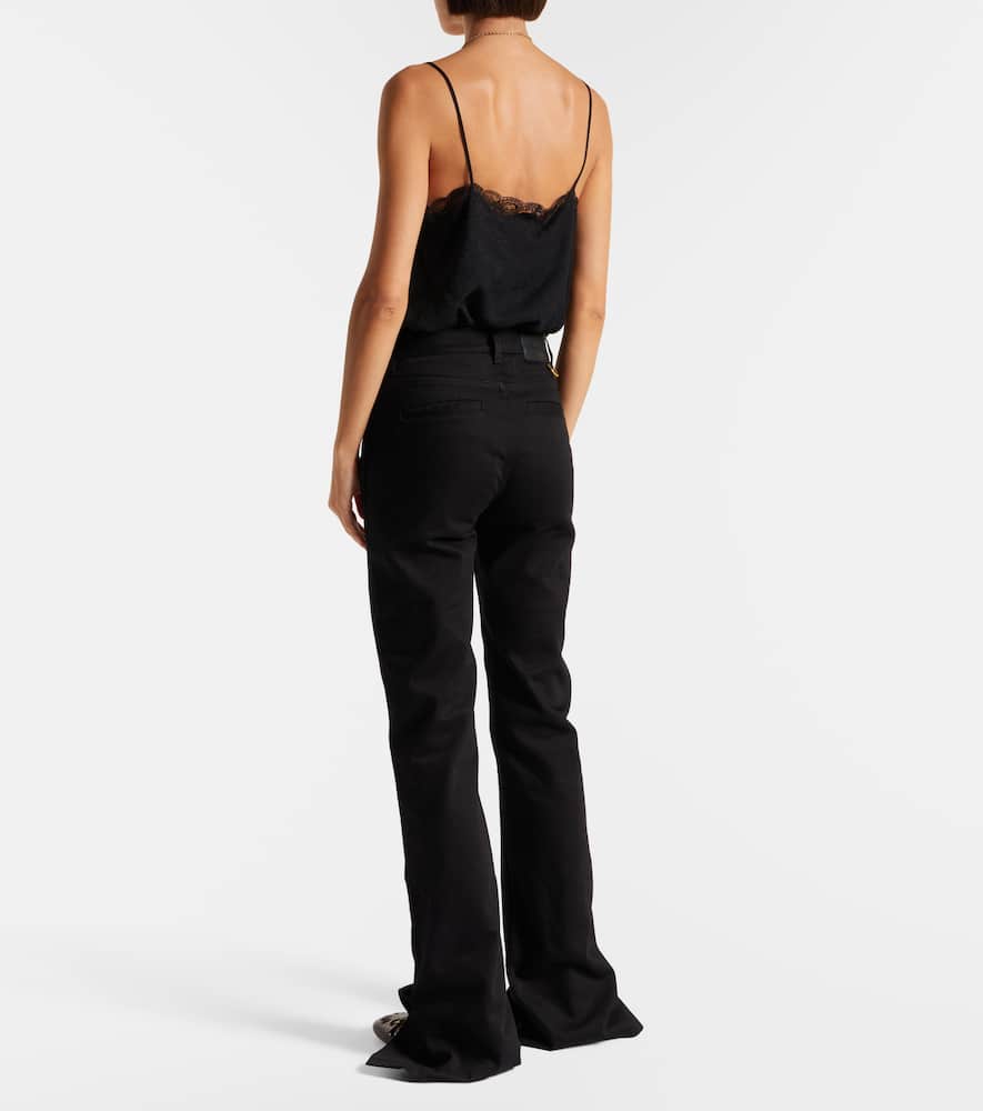 Chloé Cotton Trousers With Front Zip In Black