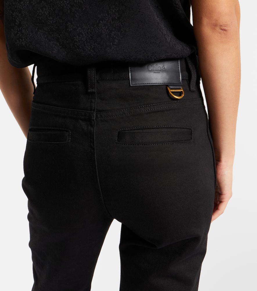 Chloé Cotton Trousers With Front Zip In Black