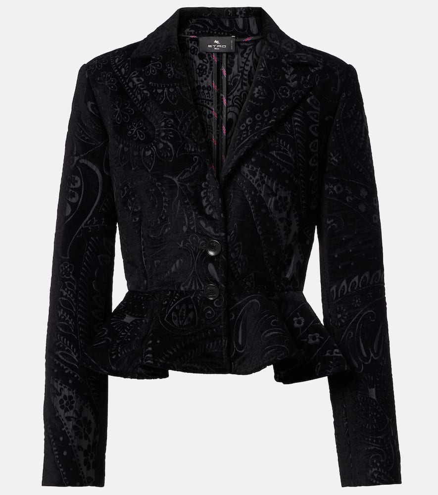 Etro Paisley Peplum Blazer In Black