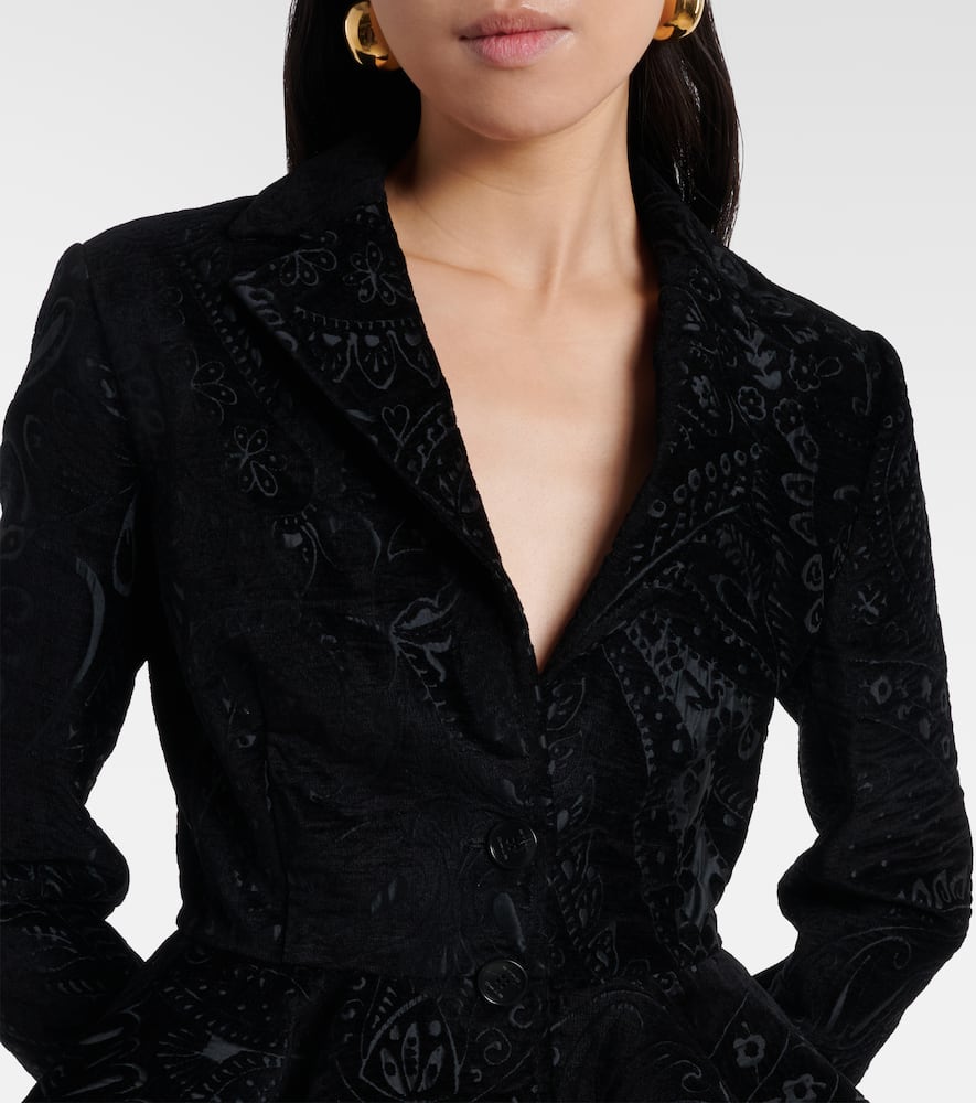 Etro Paisley Peplum Blazer In Black