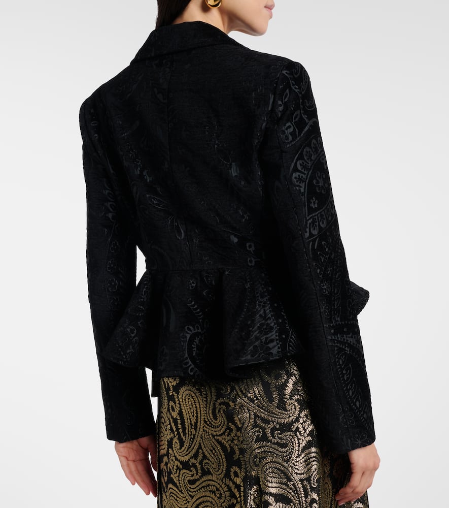 Etro Paisley Peplum Blazer In Black