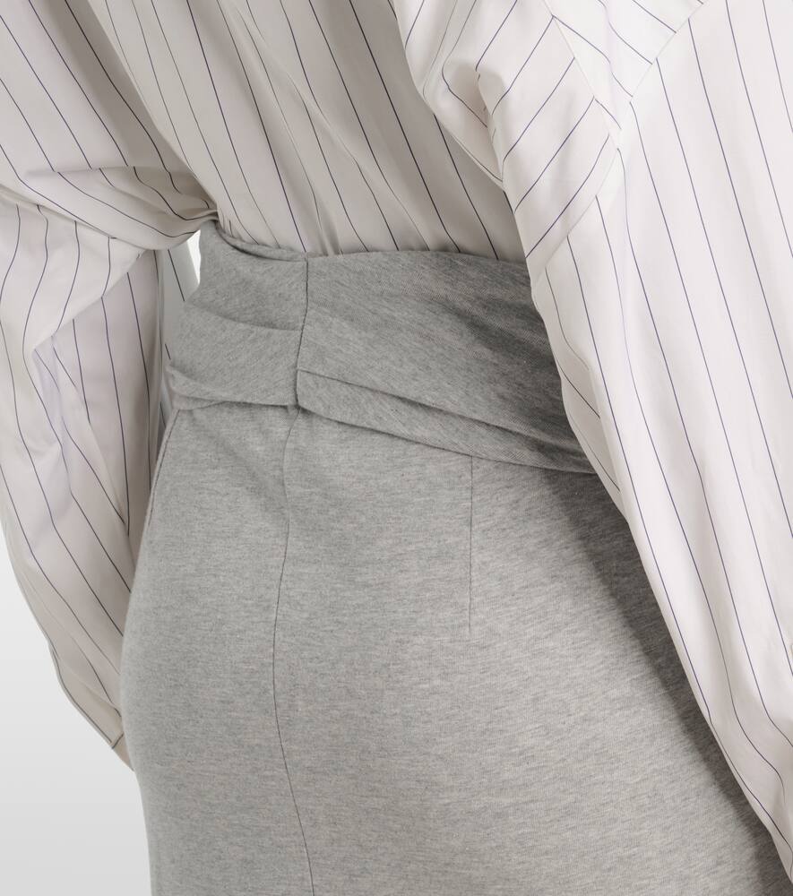 Dries Van Noten Gathered Cotton Jersey Midi Skirt In Green