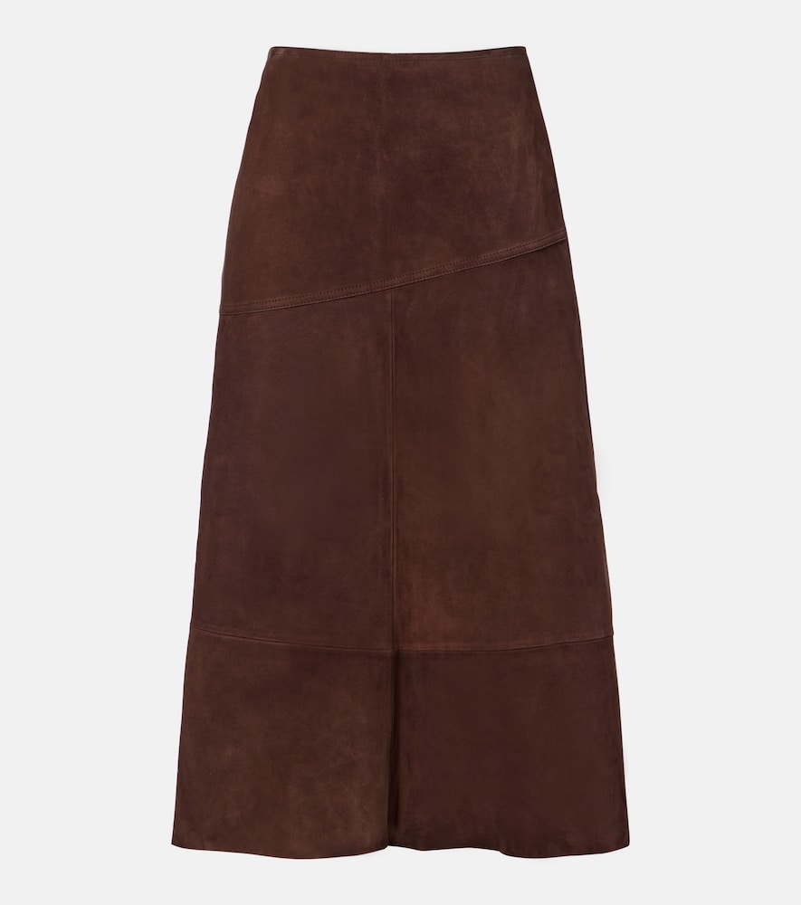 Yves Salomon Suede midi skirt