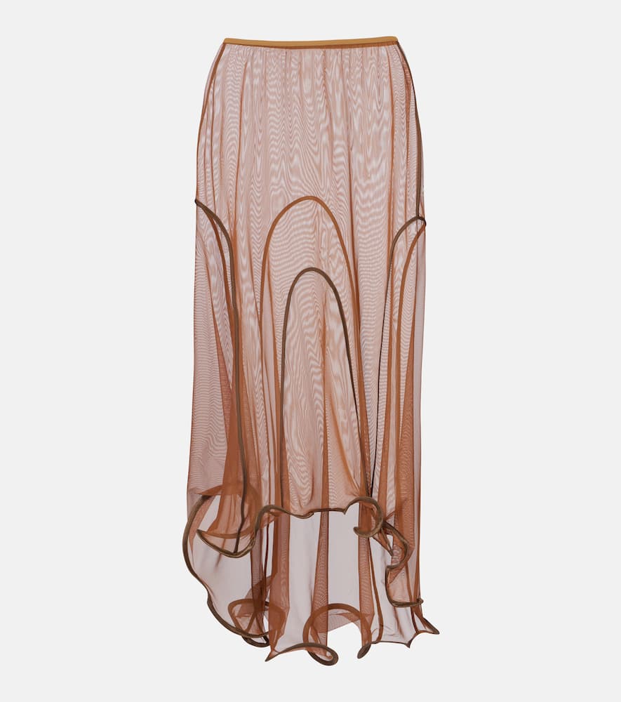 Jacques Wei Low-rise Maxi Skirt In Brown