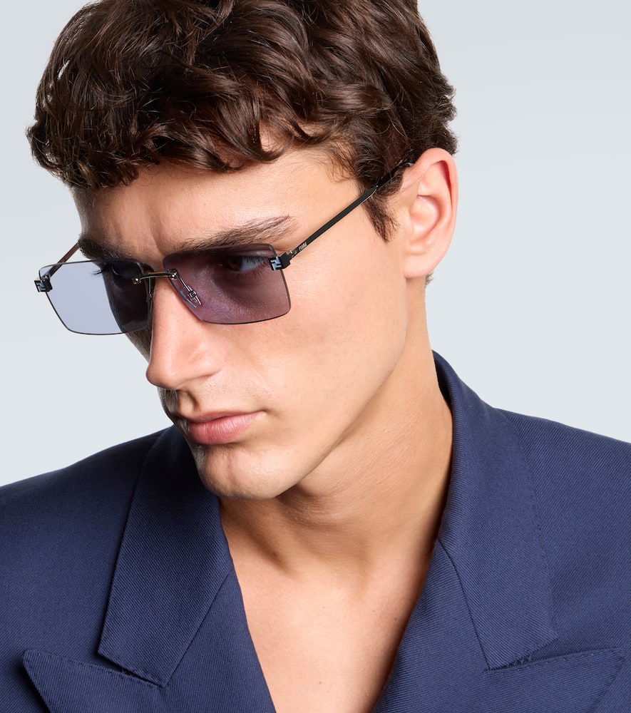 Fendi Sky Rectangular Sunglasses In Blue