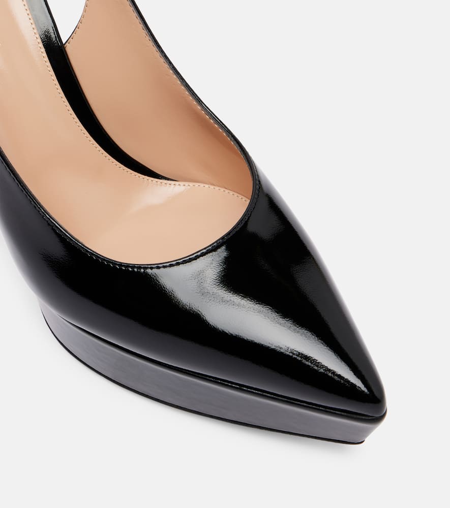 Gianvito Rossi Dasha 115 Patent Leather Platform Slingback Pumps In Black