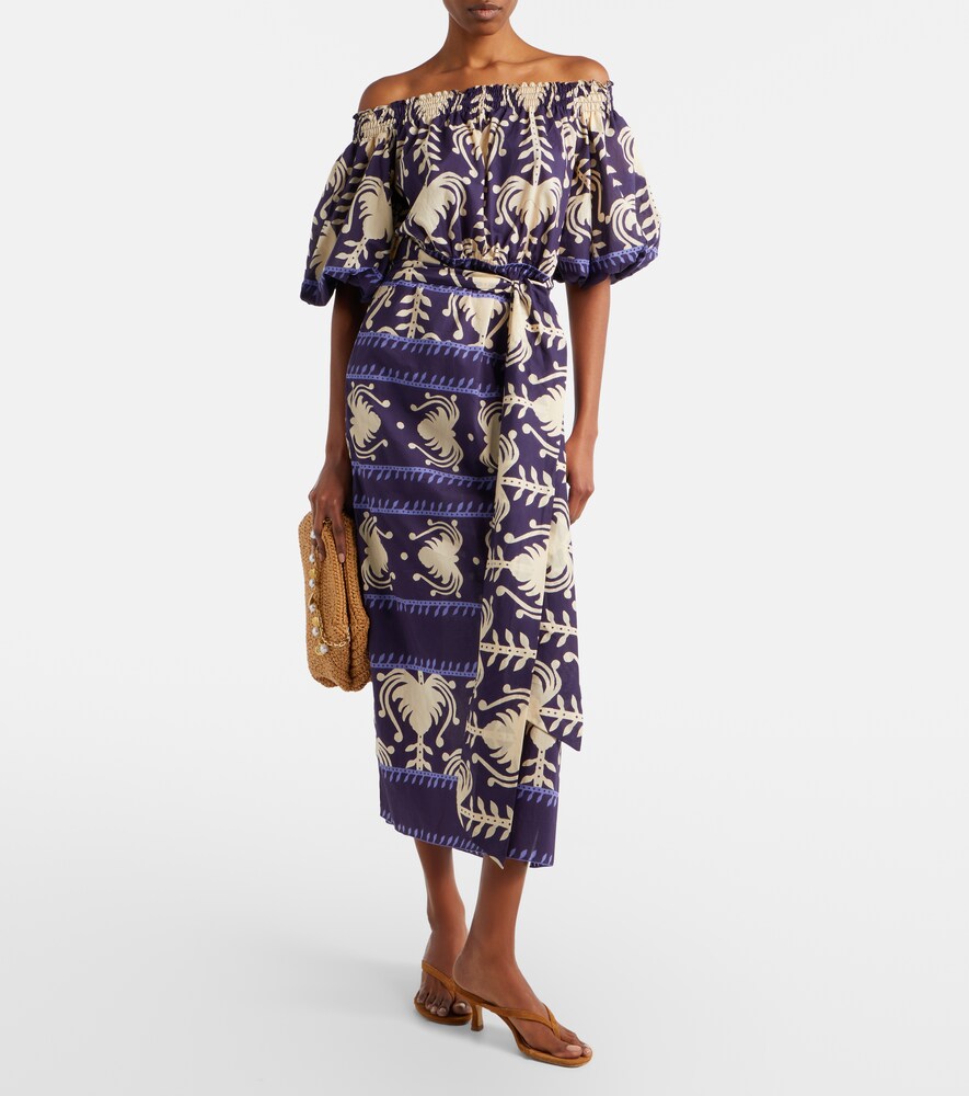 Johanna Ortiz Printed poplin midi dress