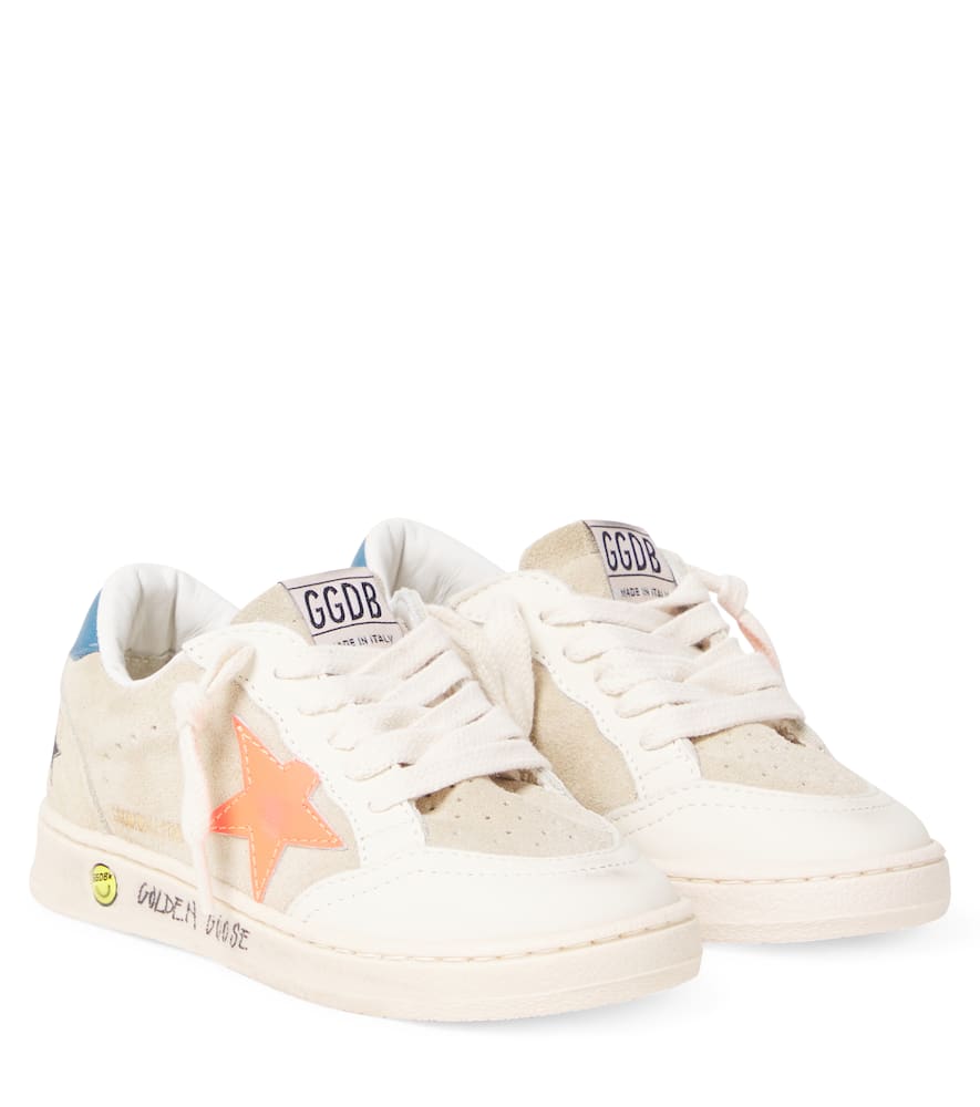 Golden Goose Ball Star Suede Sneakers In White