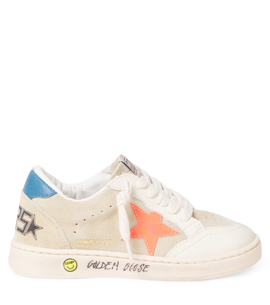 Golden Goose Ball Star Suede Sneakers In White