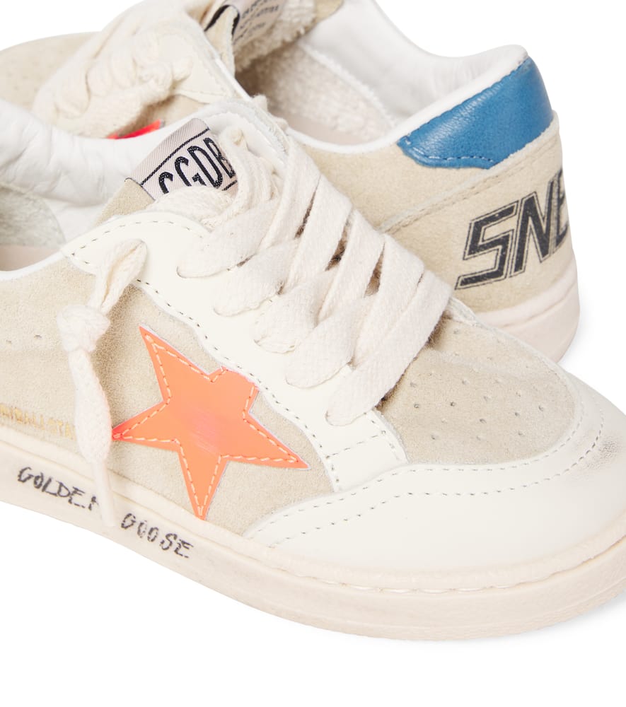 Golden Goose Ball Star Suede Sneakers In White