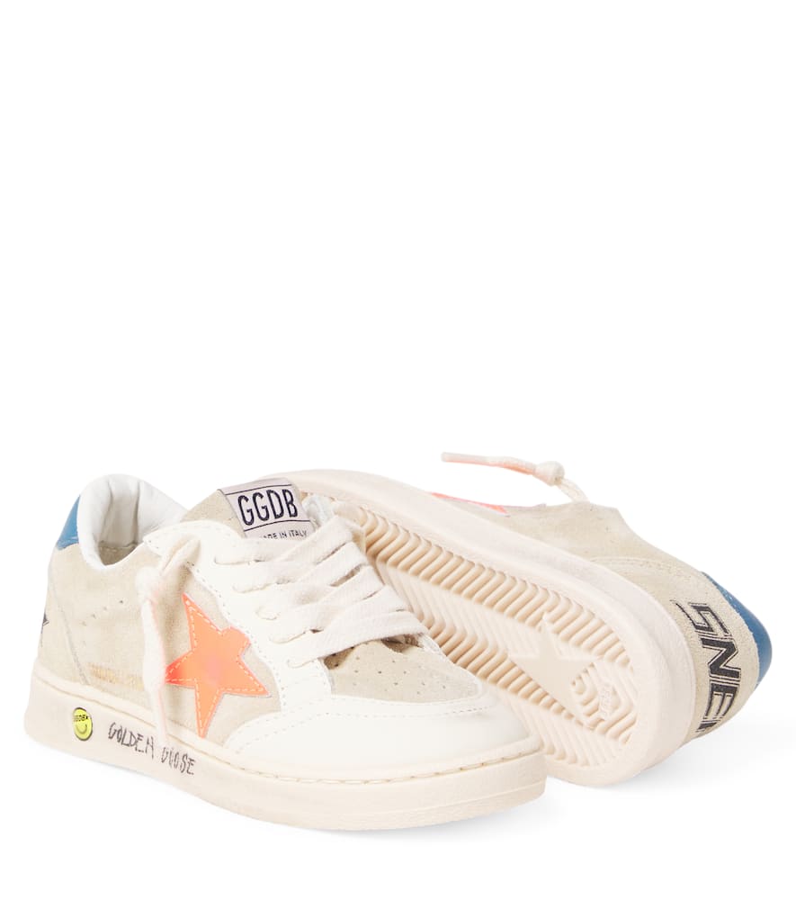 Golden Goose Ball Star Suede Sneakers In White