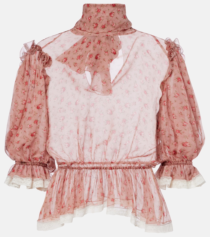 Dolce & Gabbana Floral silk and cotton chiffon blouse