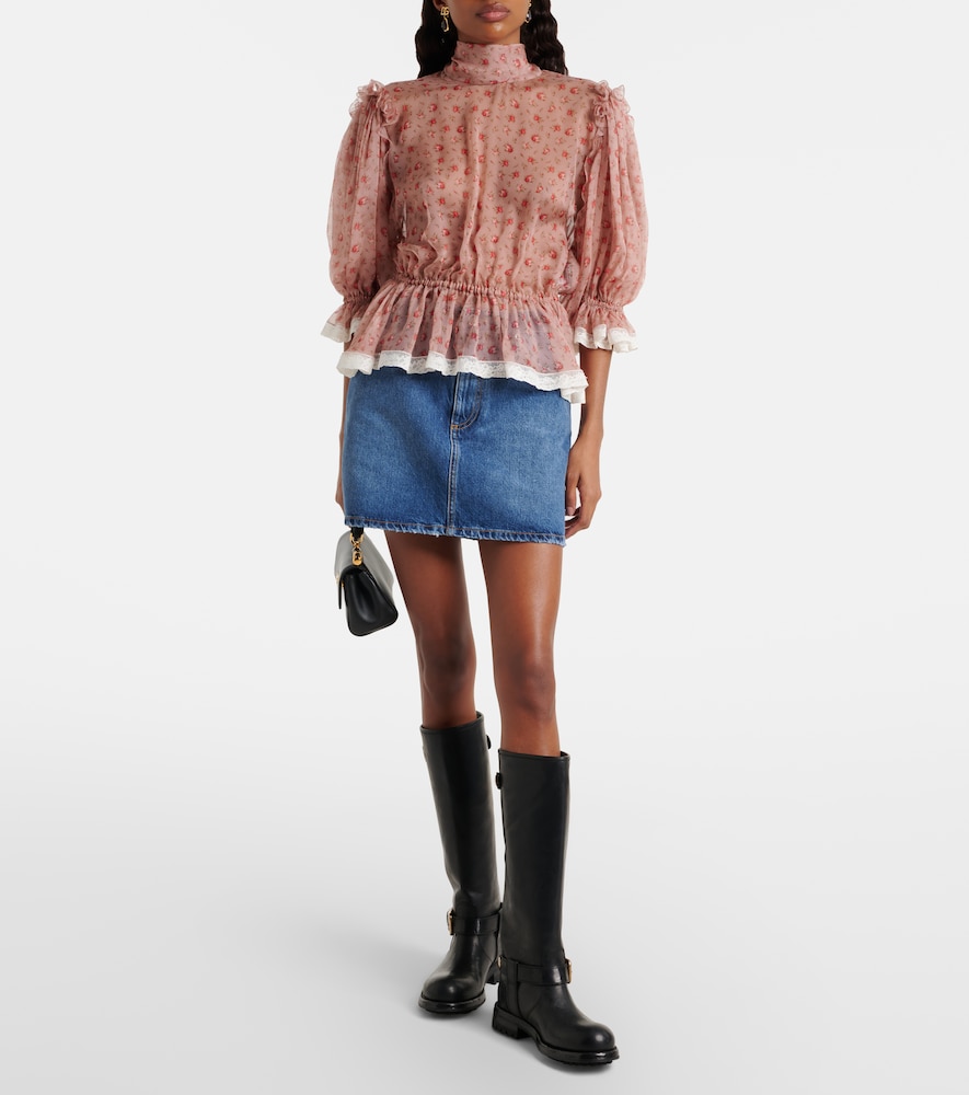 Dolce & Gabbana Floral silk and cotton chiffon blouse