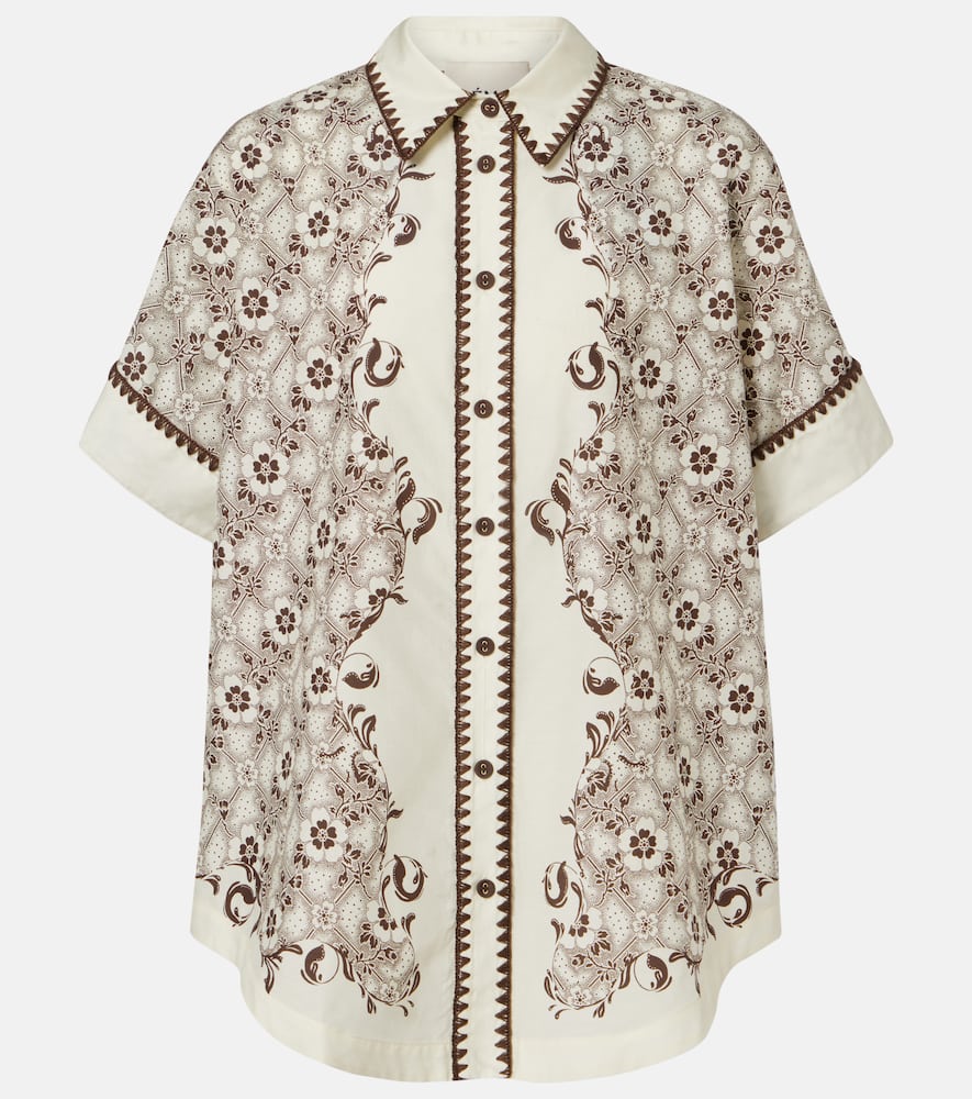 AlÃ©mais Camicia bowling in cotone e seta con stampa