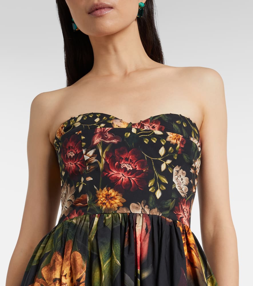 Agua By Agua Bendita Tonia Floral Lace-trimmed Cotton Maxi Dress In Black