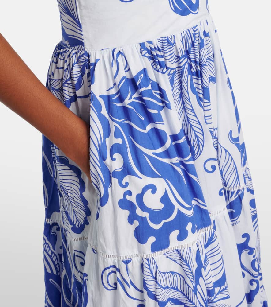 Poupette St Barth Milena Printed Cotton Maxi Dress In Blue