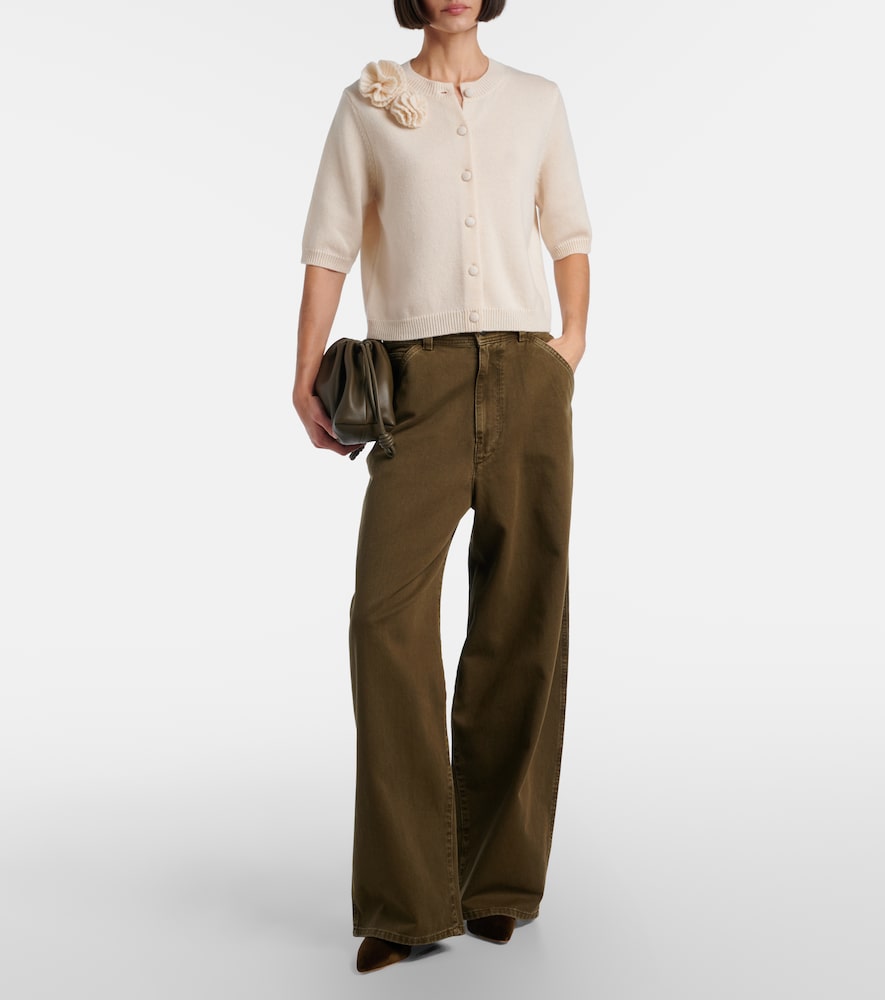 Jardin des Orangers Floral-appliqué wool and cashmere cardigan