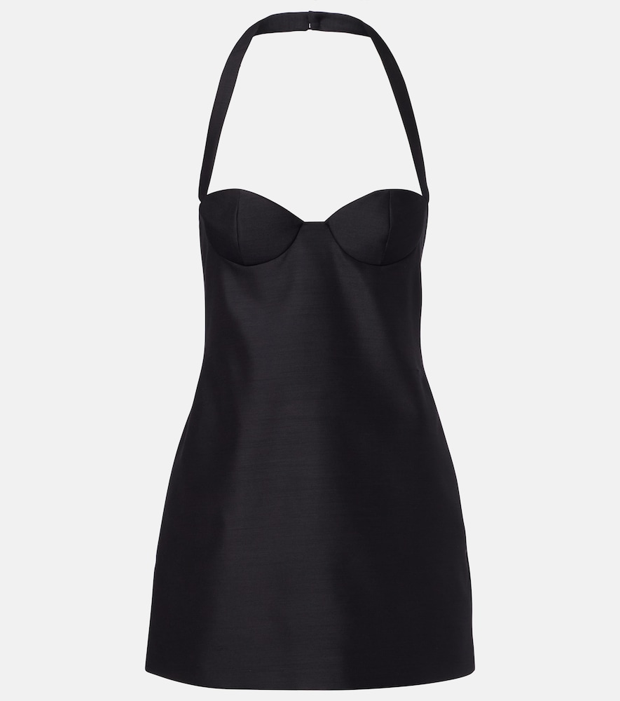 Magda Butrym Halterneck Wool-blend Bustier Dress In Black