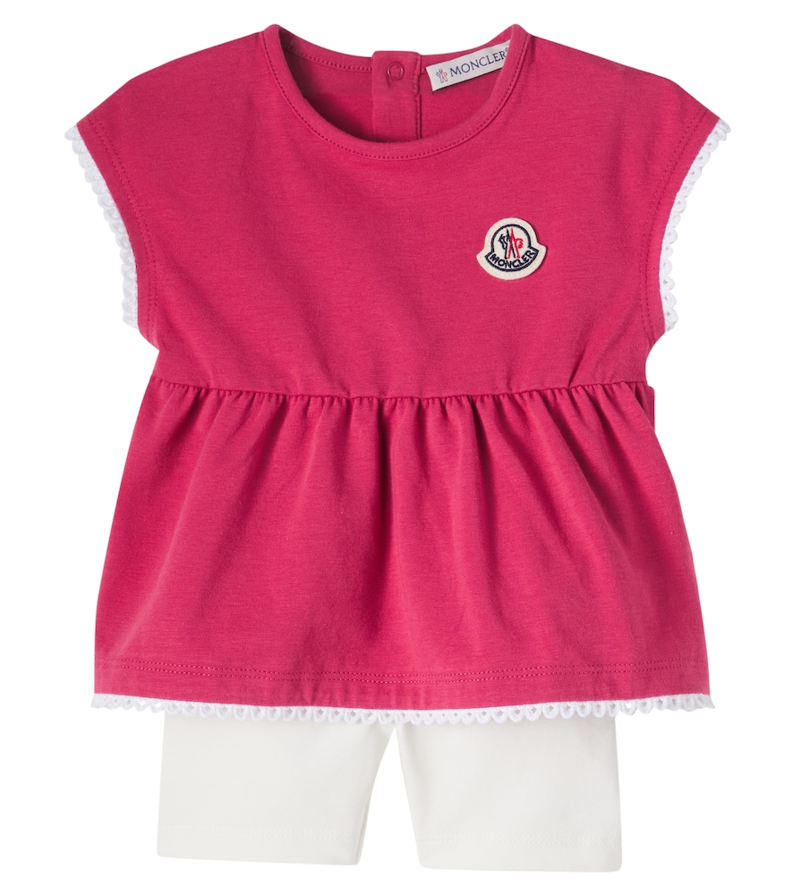 Moncler Enfant Baby lace-trimmed cotton-blend top and pants set