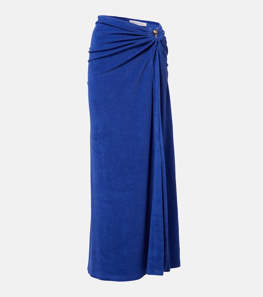 Christopher Esber Cotton-blend terry maxi skirt