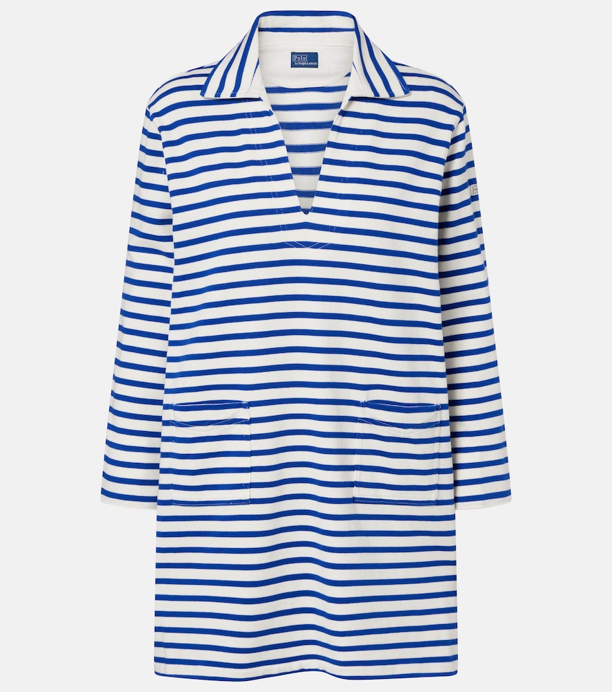 Polo Ralph Lauren Women's White Striped Cotton Jersey Polo Dress UK Size 8 - Mytheresa