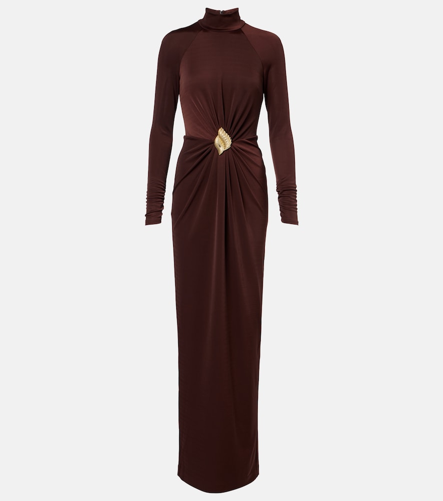 Rebecca Vallance Embellished gathered jersey gown