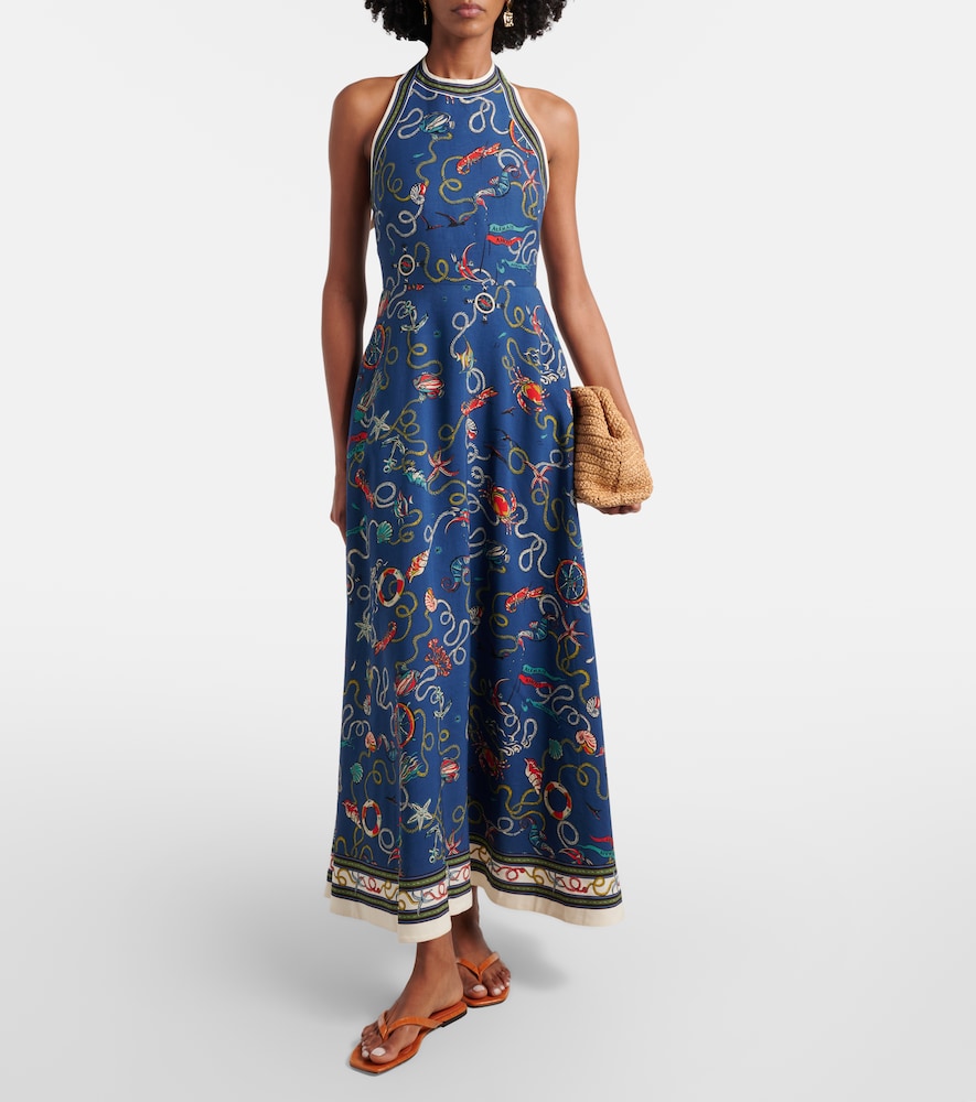 Alémais Cove printed halterneck maxi dress