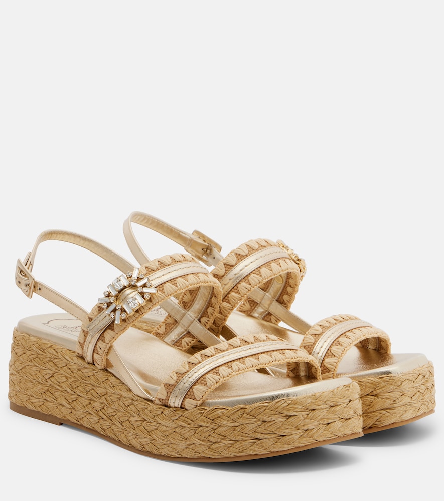 Roger Vivier Embellished platform espadrille sandals