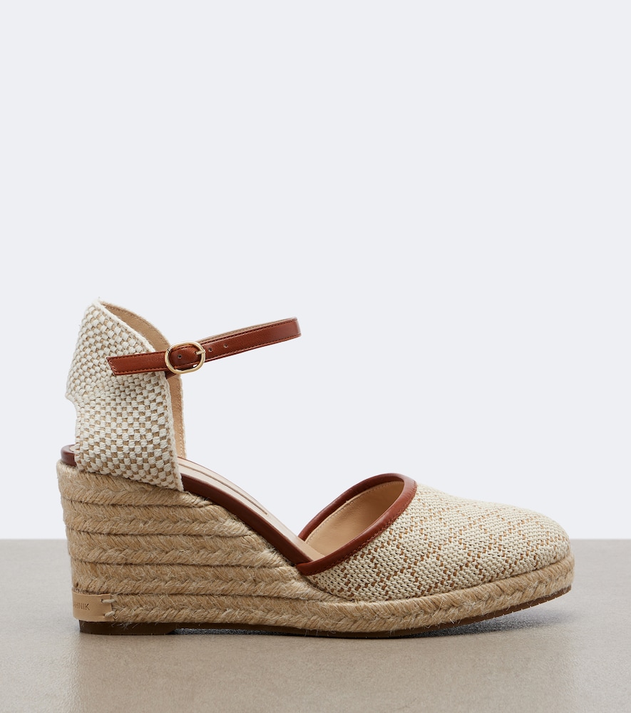 Espadrahi Raffia-Effect Espadrille Wedges