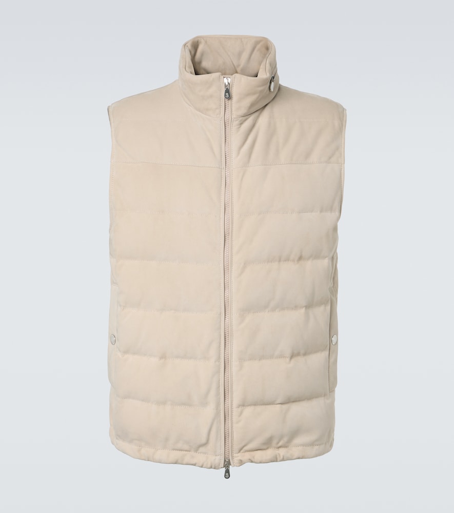 Brunello Cucinelli Men's Brown Suede Down Vest UK Size 42 - Mytheresa