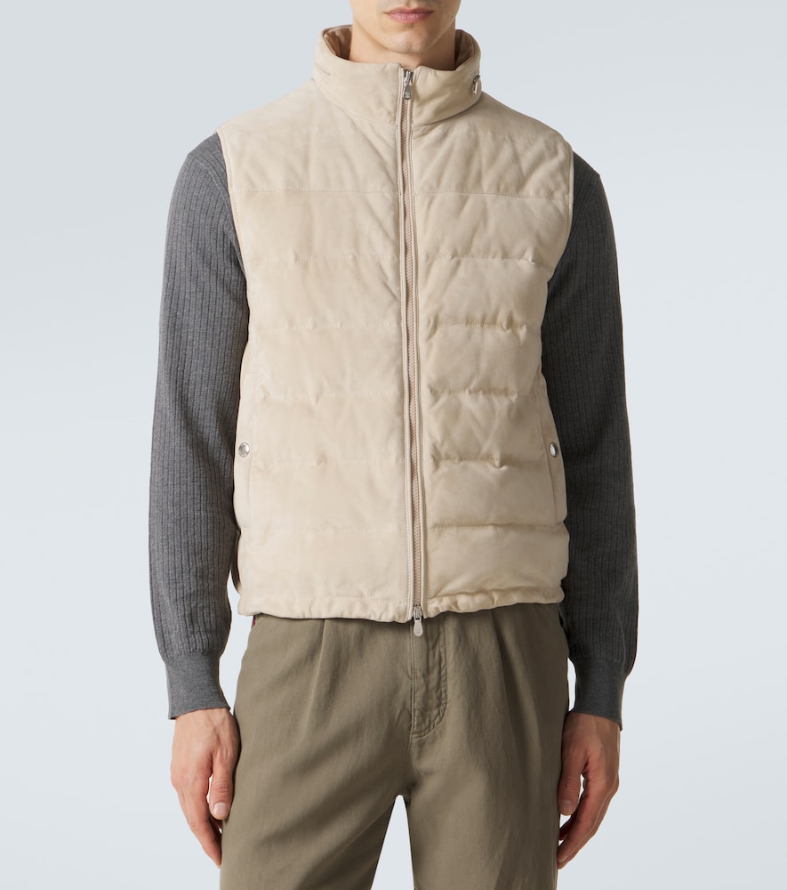  Brunello Cucinelli Brunello Cucinelli Daunenweste Aus Veloursleder 