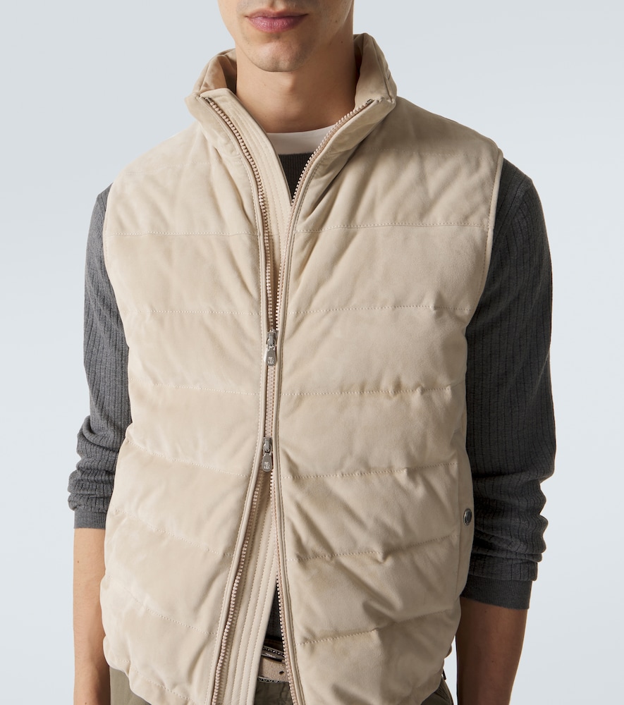  Brunello Cucinelli Brunello Cucinelli Daunenweste Aus Veloursleder 
