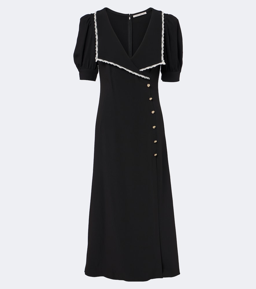 Abito midi in cady con pizzo