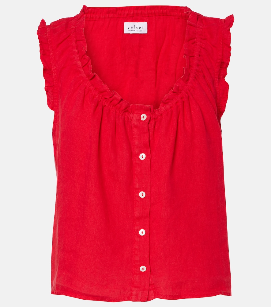 Top Tana in lino con volant