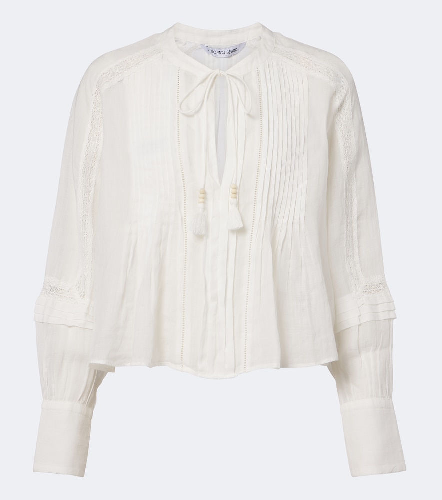 Veronica Beard Women's White Sawyer Ramie Blouse UK Size 8 - Mytheresa