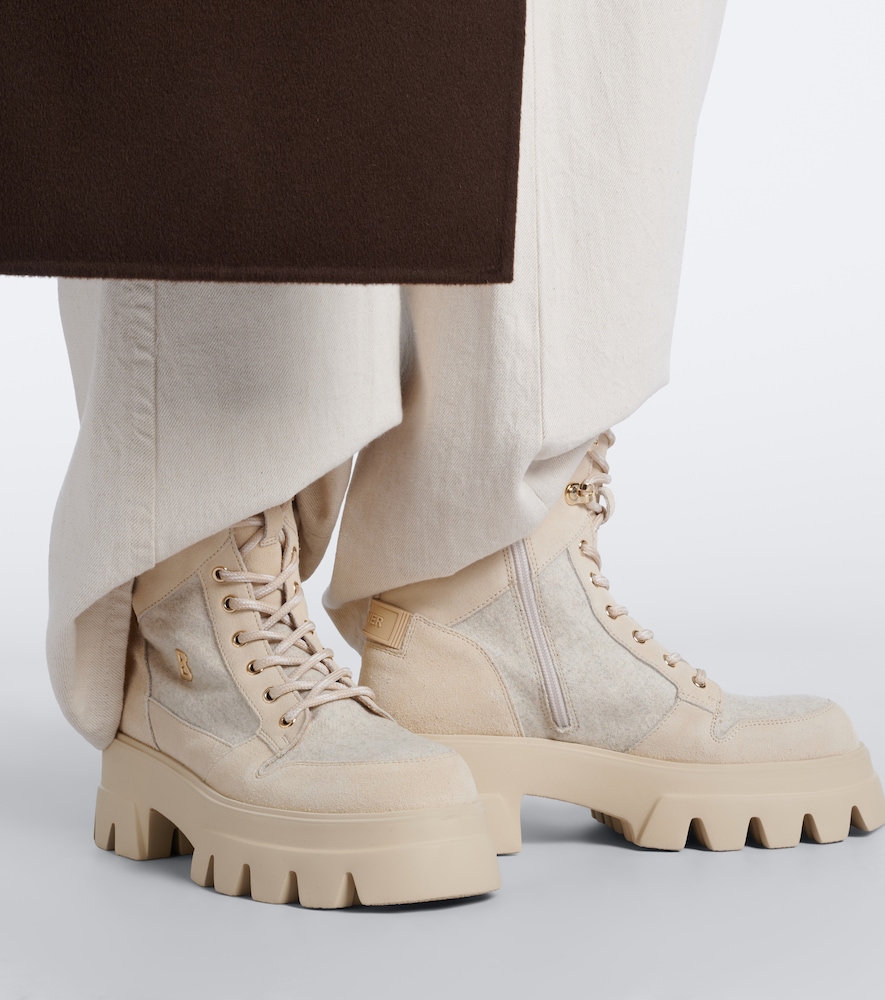 Sapporo Suede-Trimmed Lace-Up Boots