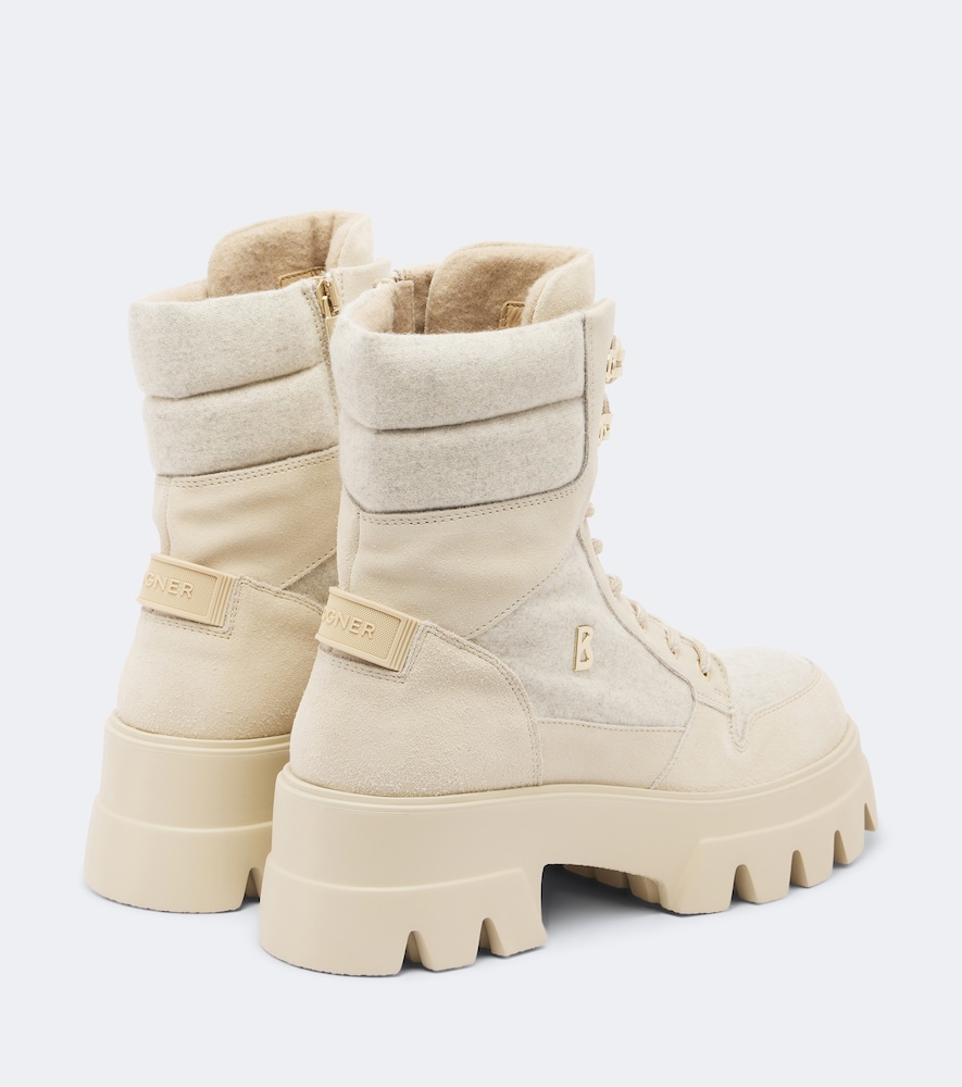Sapporo Suede-Trimmed Lace-Up Boots