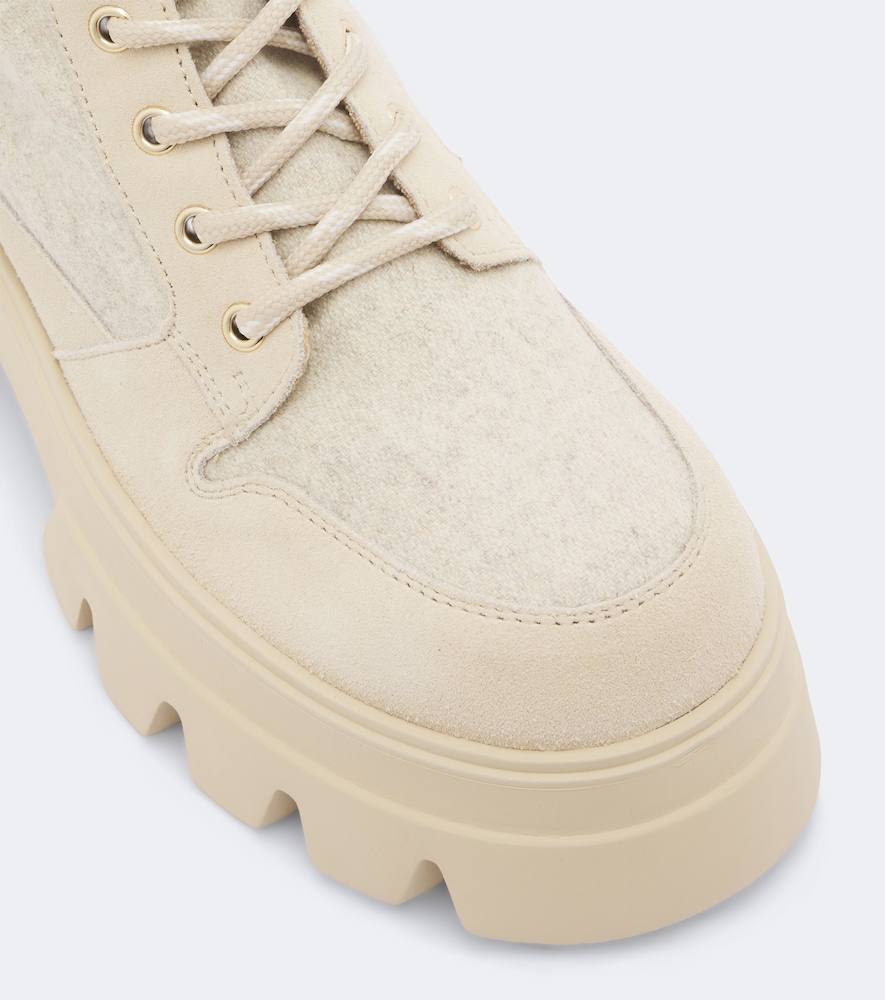 Sapporo Suede-Trimmed Lace-Up Boots
