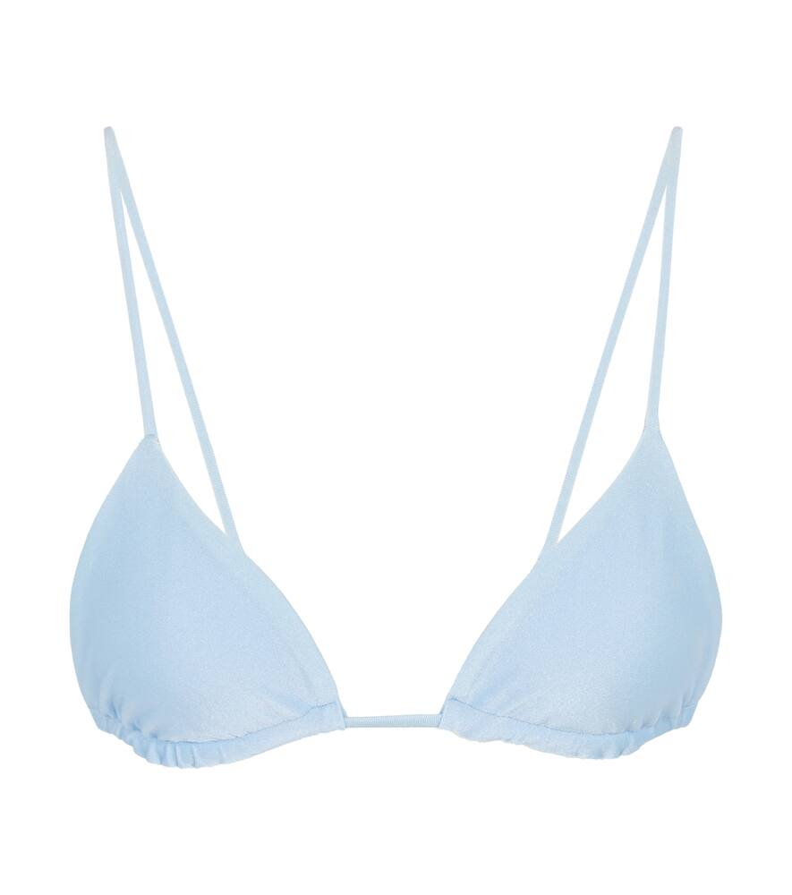 Jade Swim Via Triangle Bikini Top In Light Blue